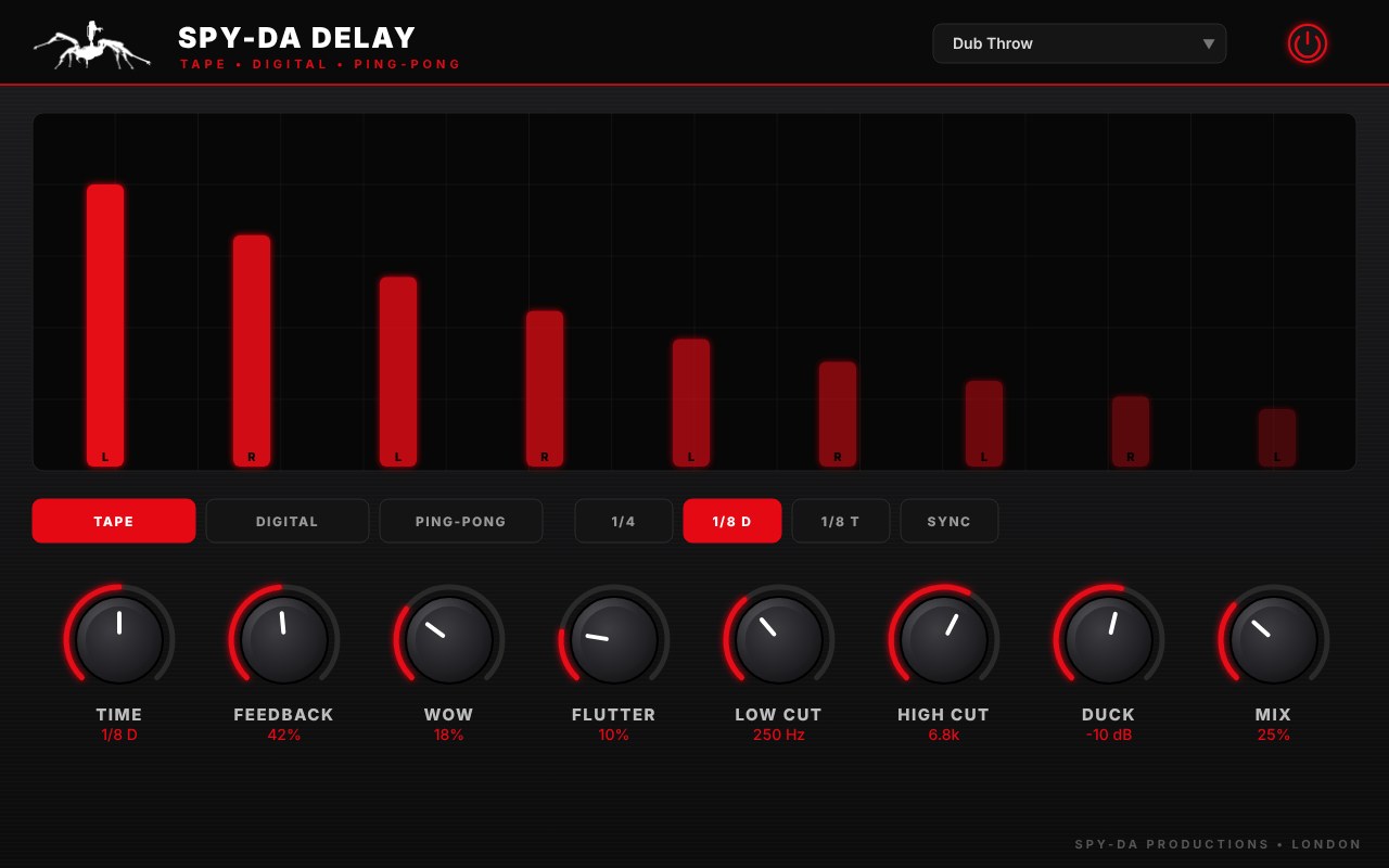 Spy-da Delay plugin interface